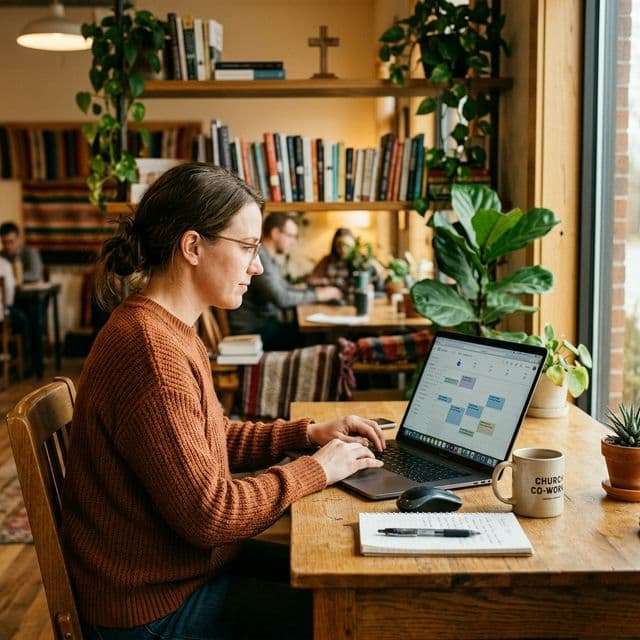 Pessoa usando o sistema Voluns no computador