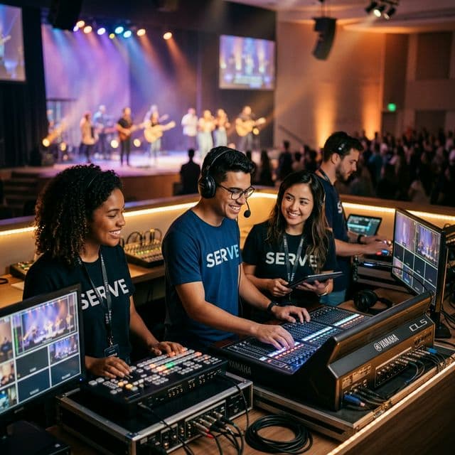 Equipe de voluntários em ação